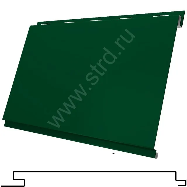 Софит одинарный сплошной Вертикаль сталь 0.5мм Сатин 176мм RAL 6005 (зеленый) Grand Line
