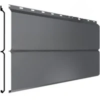 Сайдинг Lбрус XL 360*335мм 0.5мм PureTech Mat Россия в пленке RAL 7024 (серый) Металл Профиль