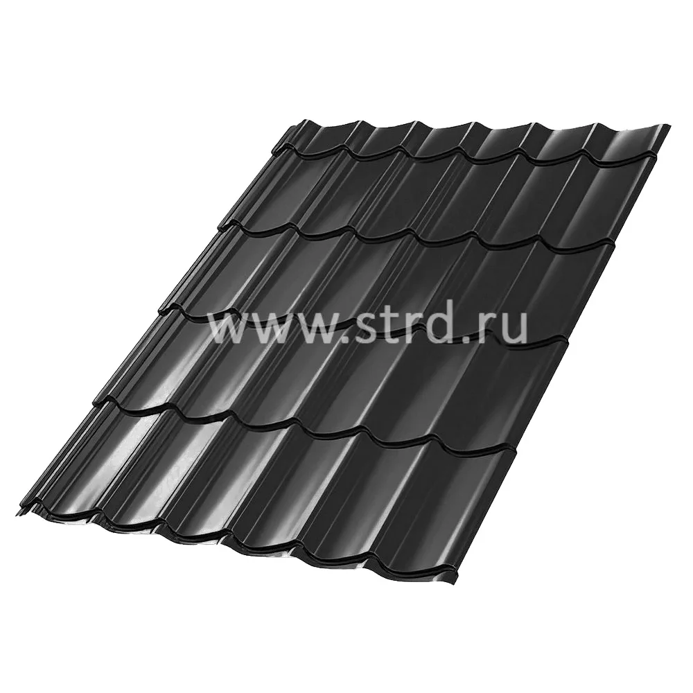 Металлочерепица Ламонтерра 0.5мм PureTech Mat Россия RAL 7021 (серый) Металл Профиль