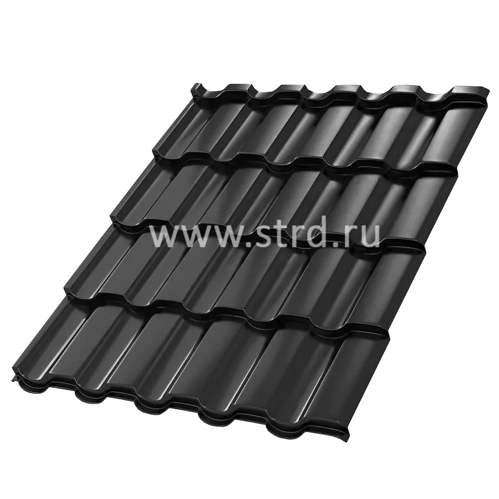 Металлочерепица Монтекристо SL 0.5мм PureTech Mat в пленке Россия RAL 7021 (серый) Металл Профиль