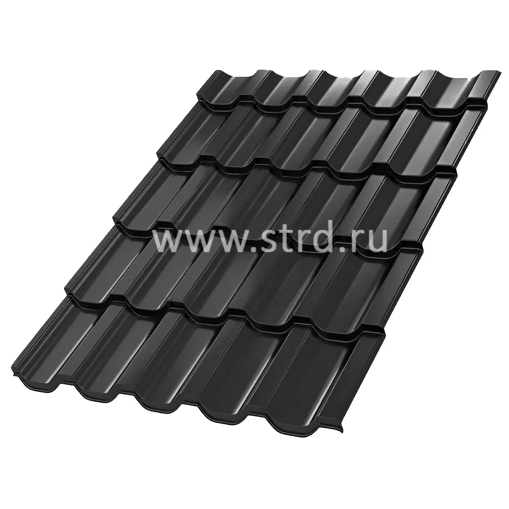 Металлочерепица Трамонтана XL 0.5мм PureTech Mat Россия RAL 7021 (серый) Металл Профиль
