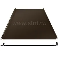 Фальцевая панель Grand Line Кликфальц Mini 340/305мм Сатин матовый 0.5мм RR 32 (коричневый)