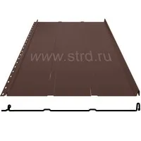 Фальцевая панель Grand Line Кликфальц Line 542/510мм Drap 0.5мм RAL 8017 (коричневый)