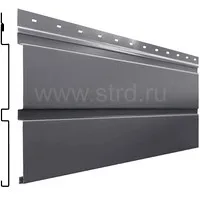 Сайдинг Квадро брус 340*293мм 0.5мм Drap Россия в пленке RAL 7024 (серый) Grand Line