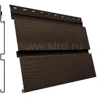 Сайдинг Квадро брус 3D 340*293мм 0.5мм Drap Россия в пленке RAL 8017 (коричневый) Grand Line