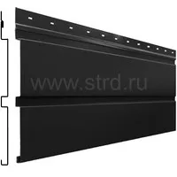 Сайдинг Квадро брус 340*293мм 0.45мм Drap Россия в пленке RAL 9005 (черный) Grand Line