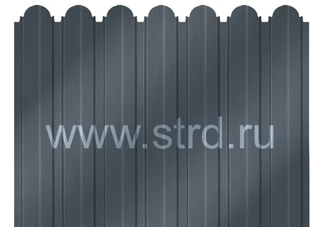 Профнастил фигурный C 10 0.45мм Drap Россия RAL 7024 (серый) Grand Line