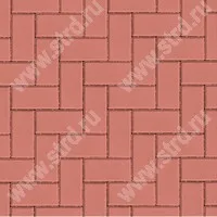 Тротуарная плитка Брусчатка А.1.П.4 Красный верхний прокрас на белом цементе основа - серый цемент 200*100*40мм Stellard