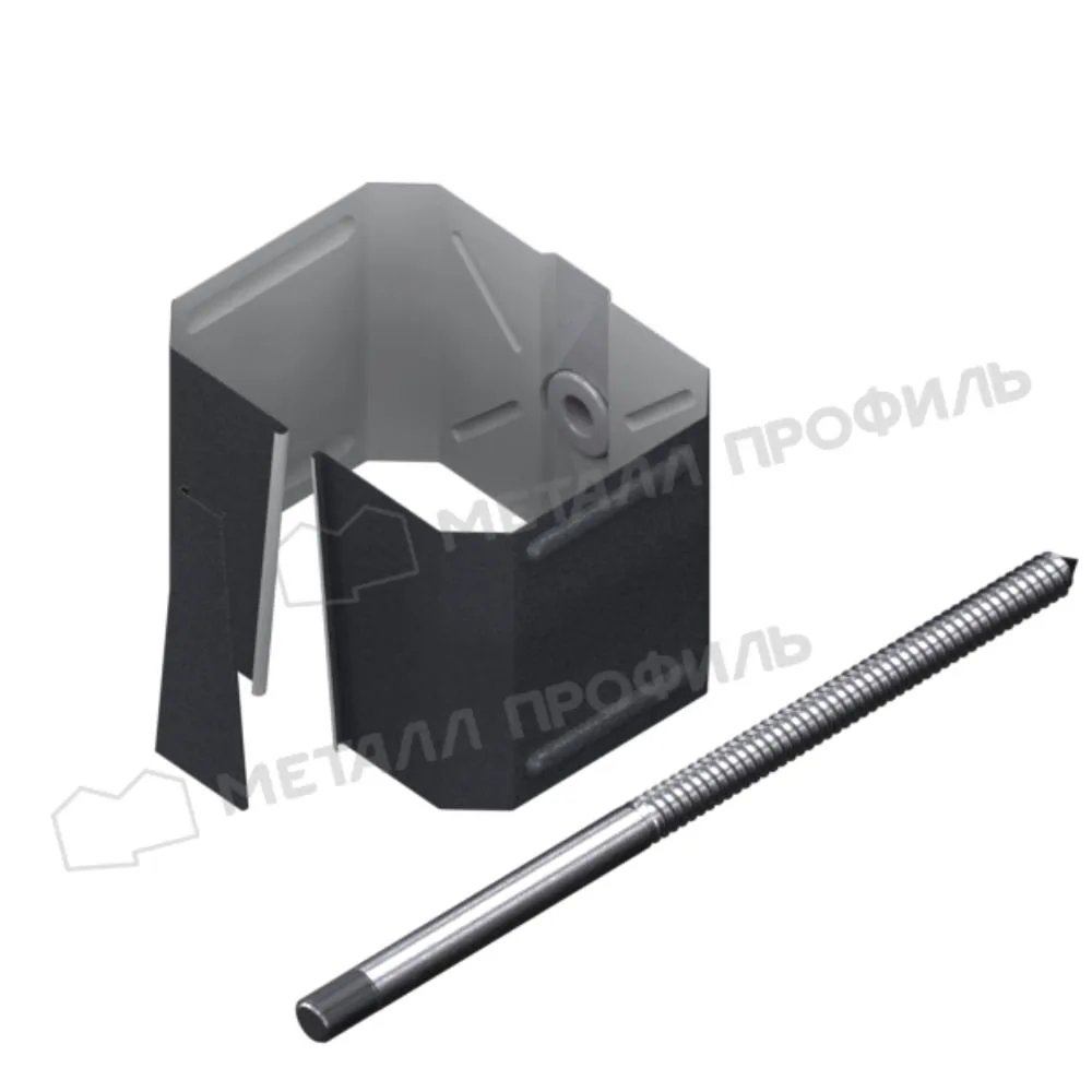 Держатель трубы/ хомут (кирпич) ВС Foramina Quadro 102*76мм Freeze RAL 7024 (серый)