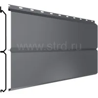Сайдинг ЭкоБрус New 366*332мм 0.5мм Атлас Россия в пленке RAL 7024 (серый) Grand Line