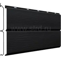 Сайдинг ЭкоБрус New 3D 366*332мм 0.5мм Drap TX Россия в пленке RAL 9005 (черный) Grand Line