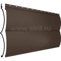 Сайдинг Блок-хаус New 361*334мм 0.5мм Drap Россия в пленке RR 32 (коричневый) Grand Line
