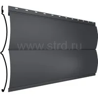 Сайдинг Блок-хаус New 361*334мм 0.5мм PurPro матовый Россия в пленке RAL 7016 (серый) Grand Line