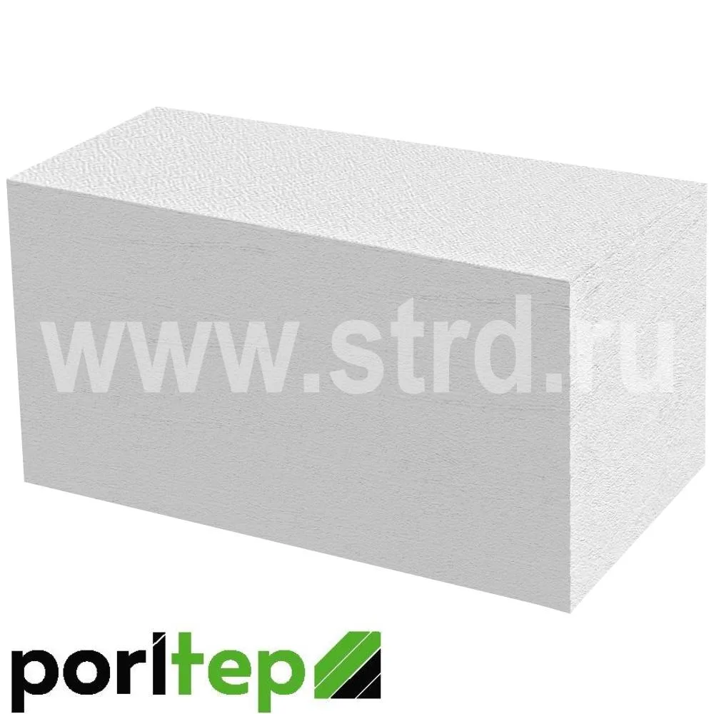 Блок газобетонный Poritep стеновой 625*300*250 D600кг/м3 В3,5
