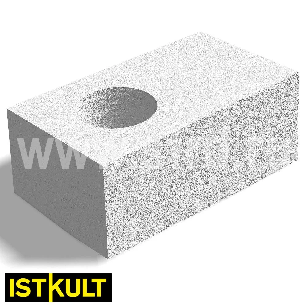 Распродажа 30шт Блок газобетонный Istkult О-блок 1-пустотный 500*375*250 1d=160 D500кг/м3 В3,5