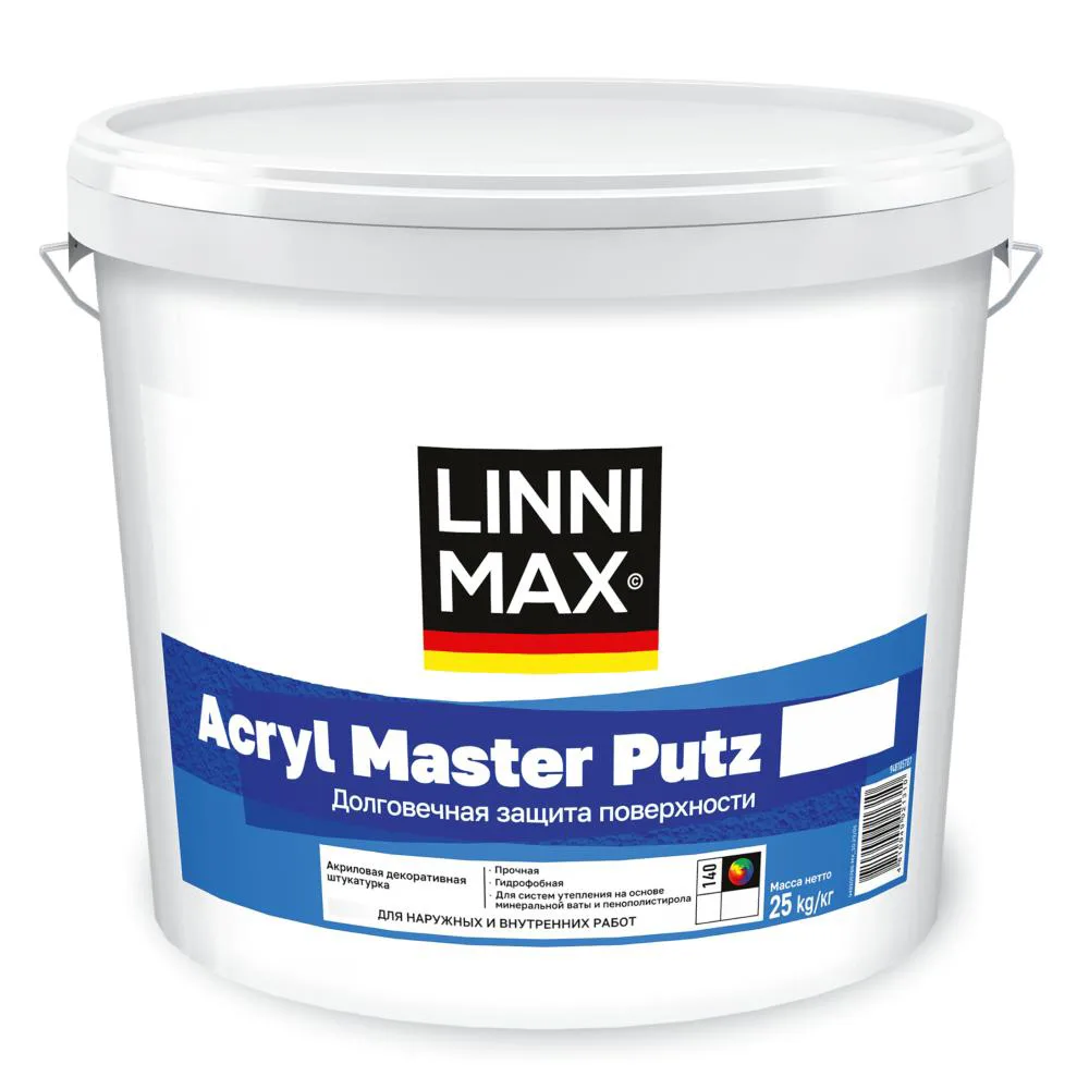 Декоративная штукатурка акриловая Linnimax Acryl Master Putz / Акрил Мастер Путц K20 база 3 прозрачный 25кг