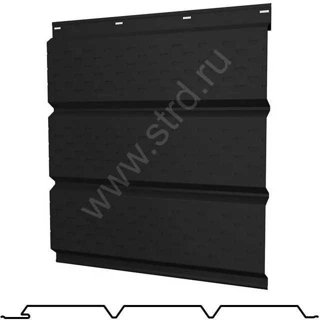 Софит тройной, перфорированный Классик сталь 0.45мм Drap 326мм RAL 9005 (черный) Grand Line