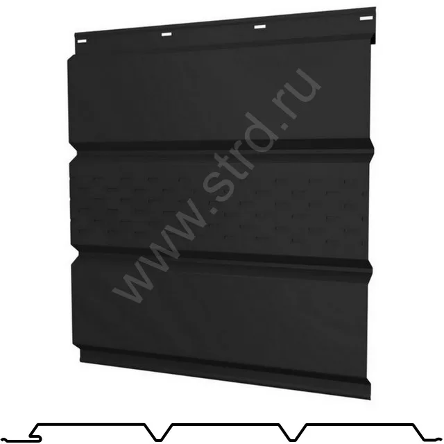 Софит тройной, центральная перфорация Классик сталь 0.45мм Drap TX 326мм RAL 9005 (черный) Grand Line