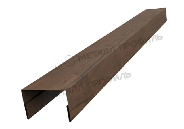 Крышка 38*23мм 0.5мм Ecosteel маt двусторонний Морёный дуб 3м Металл Профиль
