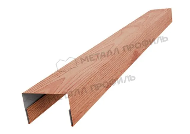 Крышка 38*23мм 0.45мм Ecosteel теxture Золотой орех 2м Металл Профиль