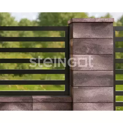 Крышка для блока заборного бетонный Steingot 500*200*50 В30 Бурый камень (Stein Brown)
