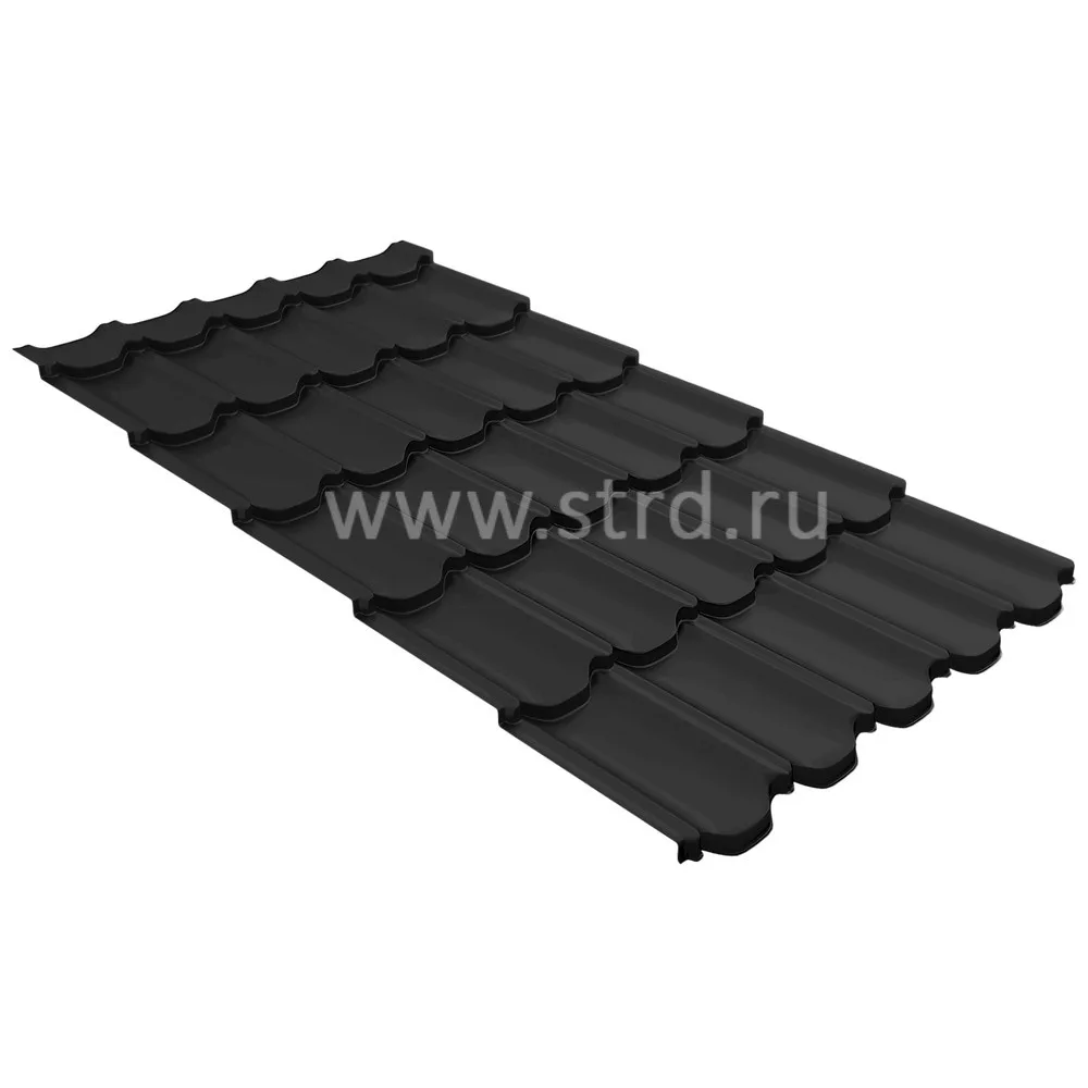 Металлочерепица Kvinta plus 3D 0.5мм Полидэкстер Россия RAL 9005 (черный) Grand Line