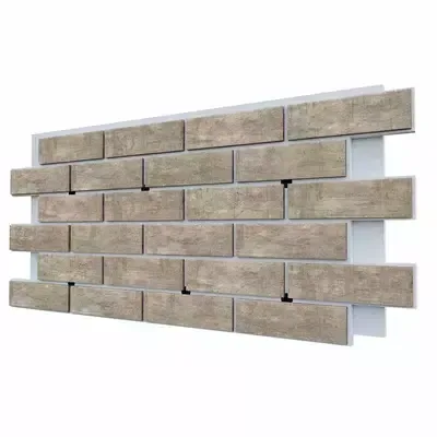 Фасадная термопанель с клинкерной плиткой Beryoza Ceramica (Беларусь) Brick wall натурал 1,027*0,53м пенополистирол (пенопласт) 60мм Elit-Fasad