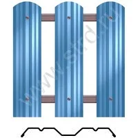 Штакетник металлический Твин XL фигурный 0.123м 0.45мм Drap TX RAL 5024 (голубой) Grand Line