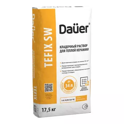 Кладочная смесь цементная М50 Dauer TEFIX SW серый 17.5кг